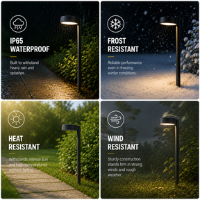Low Voltage LED Landscape Path Light, 12V Outdoor Metal Pathway Light, Waterproof Warm White Walkway & Garden Lighting with Integrated LED, Heavy-Duty Aluminum Yard Lamp 6 Pack