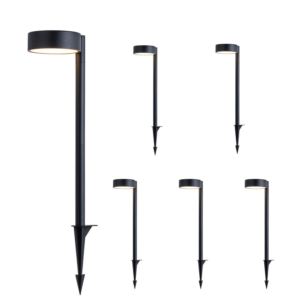 Low Voltage LED Landscape Path Light, 12V Outdoor Metal Pathway Light, Waterproof Warm White Walkway & Garden Lighting with Integrated LED, Heavy-Duty Aluminum Yard Lamp 6 Pack