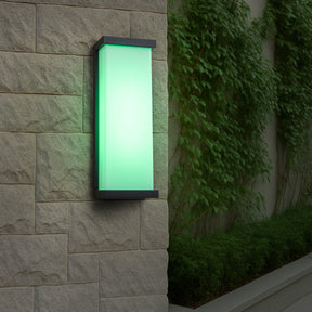 H20" Smart RGB Outdoor Wall Light Modern Large Integrated LED Wall Sconce with Remote and App Control Weather-Resistant Cast Iron Exterior Light Fixture for Porch Garage Garden