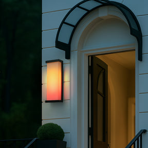 H20" Smart RGB Outdoor Wall Light Modern Large Integrated LED Wall Sconce with Remote and App Control Weather-Resistant Cast Iron Exterior Light Fixture for Porch Garage Garden