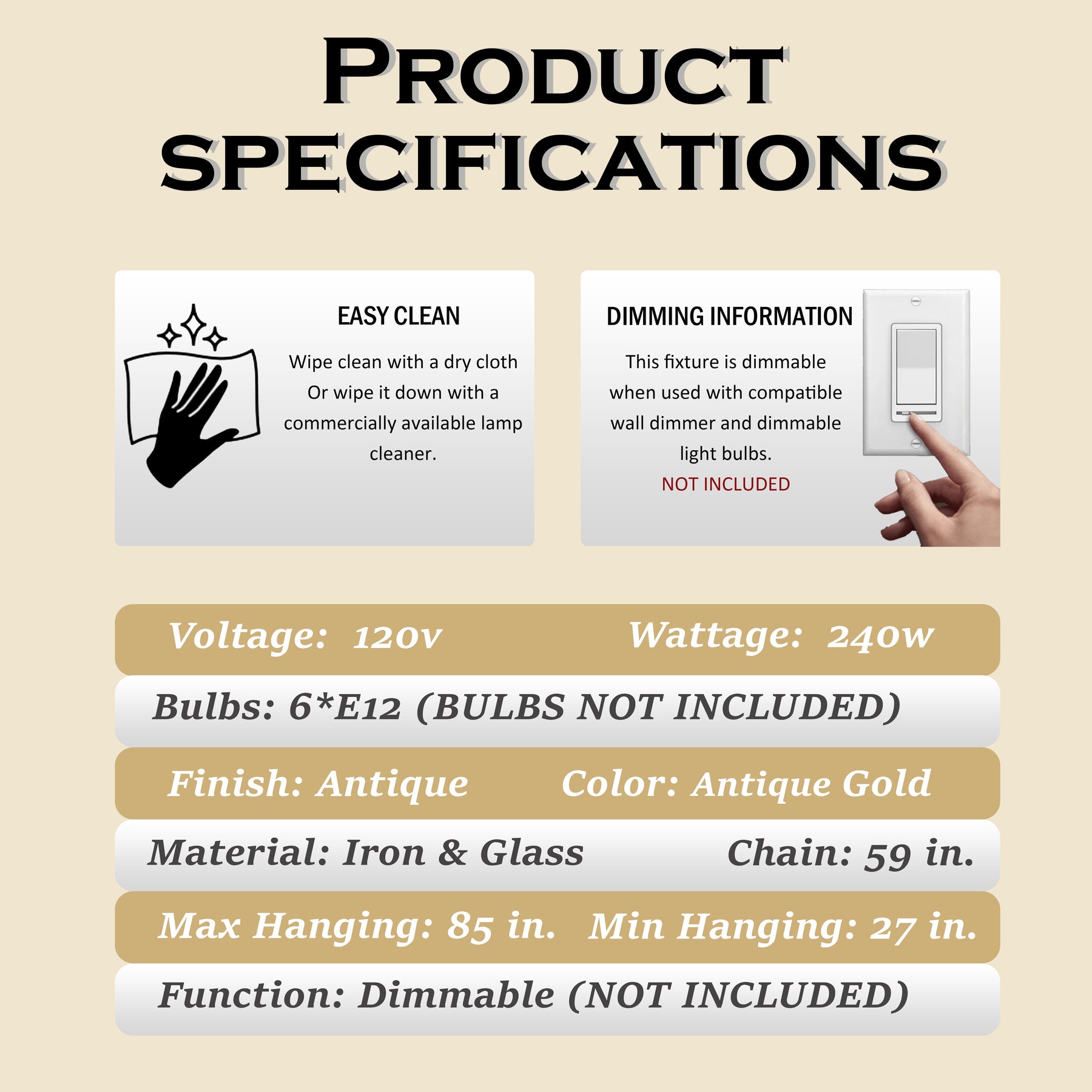 25'' Wide 6-Light Retro French Crystal Drum Chandelier in Antique Bronze With Vintage Patina Dimmable for Dining Room or Bedroom