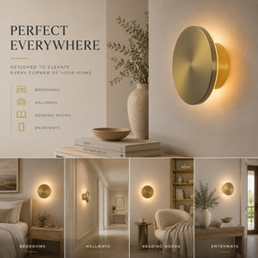 6.7 in. Rechargeable Integrated LED Wall Sconce in Brushed Brass, Cordless Indoor Wall Light