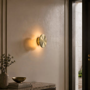 6.7 in. Rechargeable Integrated LED Wall Sconce in Brushed Brass, Cordless Indoor Wall Light