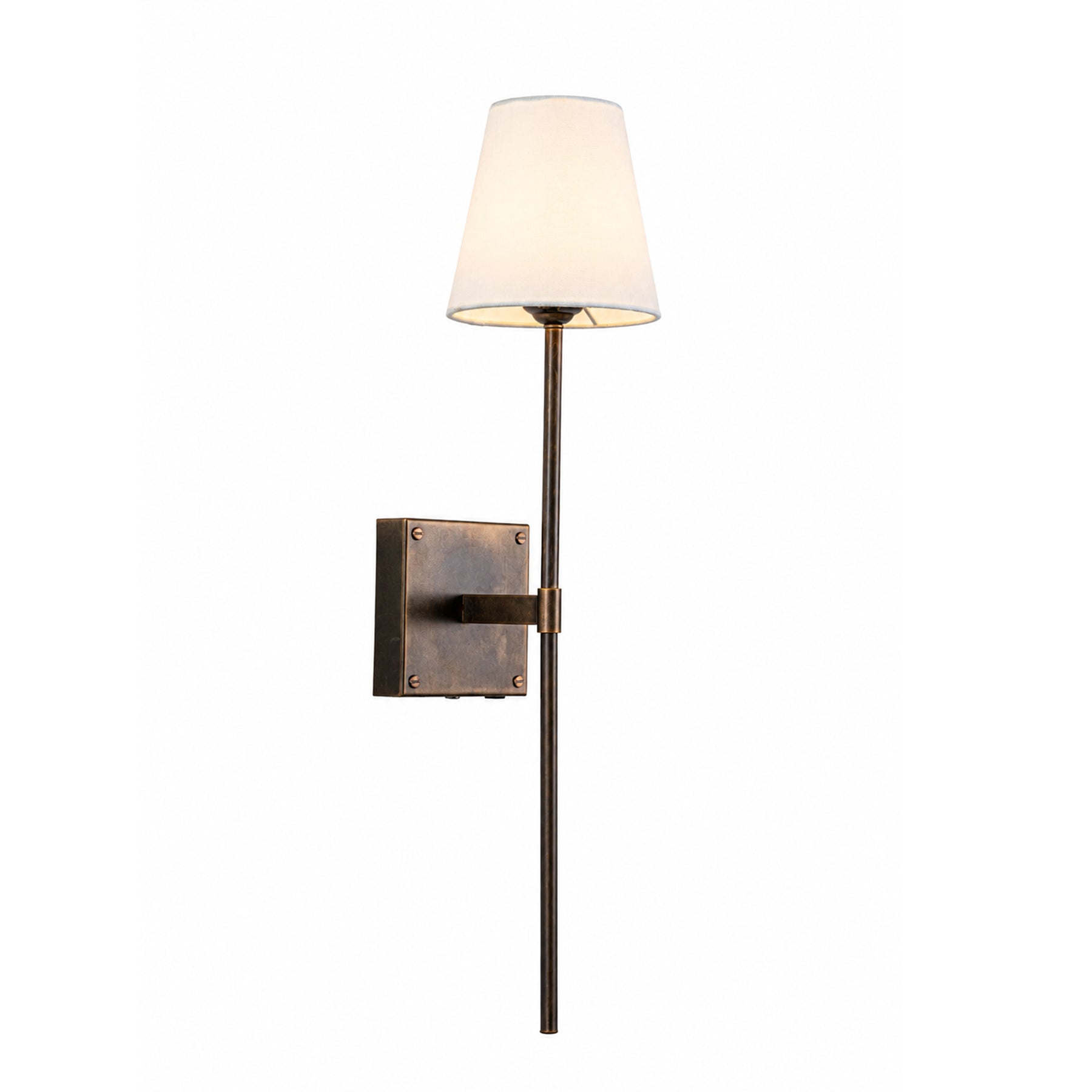 Modern Farmhouse Bronze Cordless Rechargeable Fabric Shade Wall Sconce for Bedroom