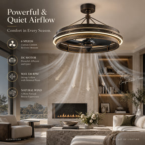 31 in. Antique Bronze Hammered Metal Integrated LED Fandelier with 6-Speed Reversible DC Motor and Remote
