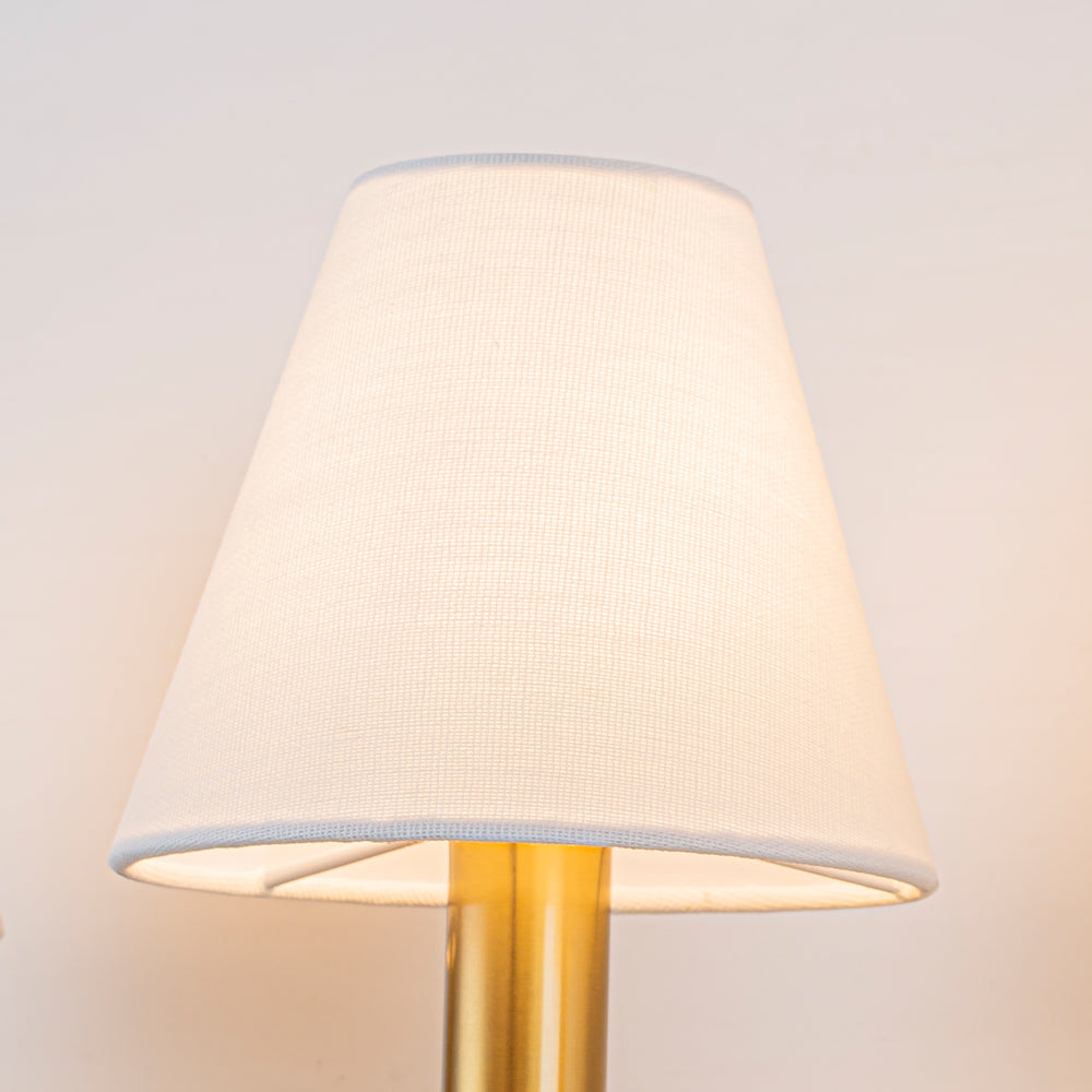24'' 3-light Classic Wall Sconce Dimmable Contemporary Triple Bath Sconce in Warm Brass with White Fabric Shade For Hallway Bathroom Bedroom