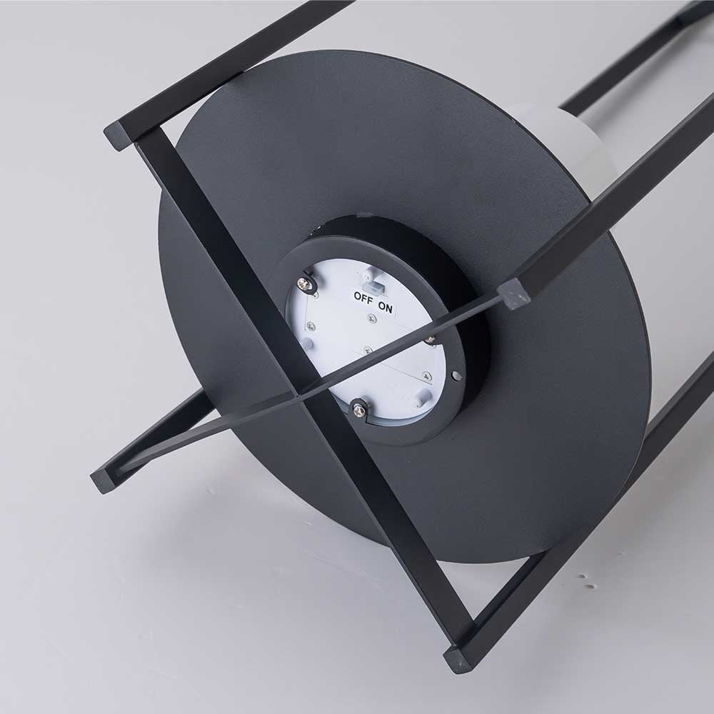 H24" Solar-Powered Outdoor Lantern with Flickering LED Candle Automatic Dusk-to-Dawn Light Weather-Resistant Black Metal Frame