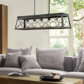 Farmhouse Rectangle Chandelier For Kitchen Island