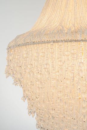 Vintage Luxury Elegance Chandelier with Clear Crystal Beads in Antique Silver