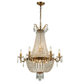 Classic 12-Light Antique Bronze Empire Crystal Chandelier