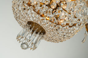 Classic 12-Light Antique Bronze Empire Crystal Chandelier