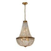 4-Light W 18 in. Vintage And Glam Crystal Basket Chandelier in Antique Gold