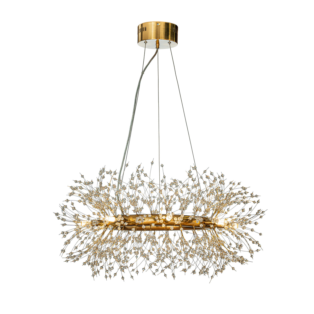 Antique Bronze Firework Crystal Chandelier- 8 Light