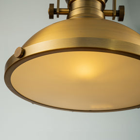 Industrial Antique Brass Dome Pendant Light for Kitchen Island