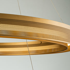Open Box 2 Light 32'' Wide Round Antique Gold Modern Double Ring LED Chandelier For Living Room