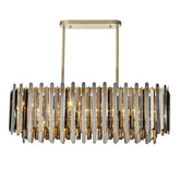 Luxury Stainless Steel Chandelier with Smoked Crystal Accents