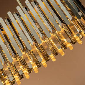 Luxury Stainless Steel Chandelier with Smoked Crystal Accents