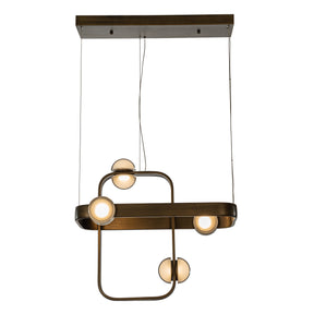 Modern Geometric LED Chandelier in Antique Copper