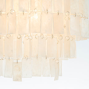 3-Light 18" Rustic Coastal Capiz Tiered Flush Mount Bronze Farmhouse Natural Seashell Ceiling Light For Dining Room