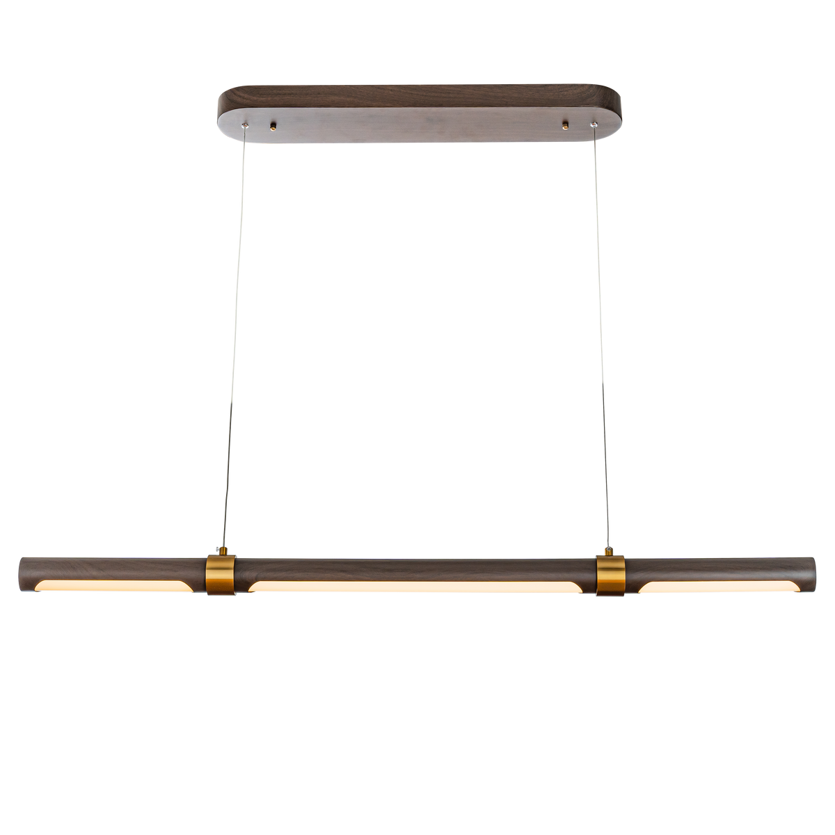Modern Desk Linear Chandelier with Iron Walnut