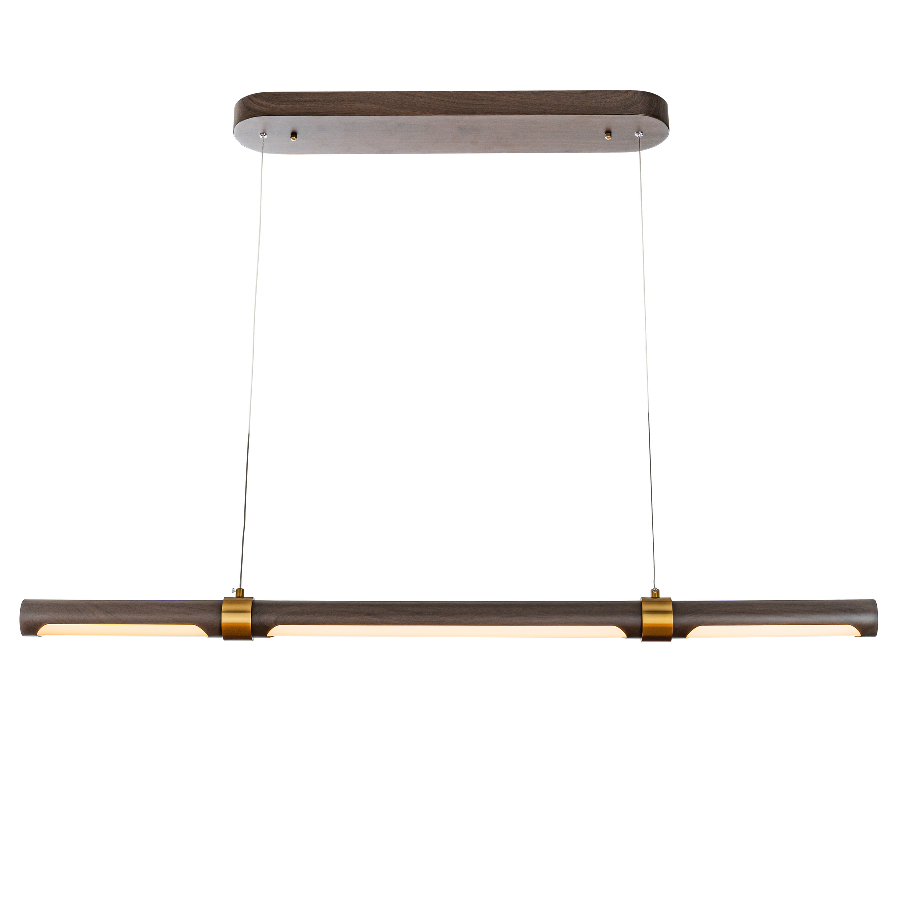 Modern Desk Linear Chandelier with Iron Walnut