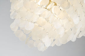 Coastal Capiz Shells Chandelier 4-Tier Vintage Natural Seashell Hanging Light