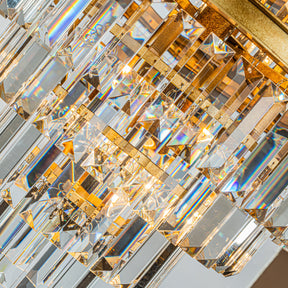 Modern Glam Round Tier Fringe Crystal Chandelier in Matte Gold