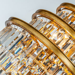 Modern Glam Round Tier Fringe Crystal Chandelier in Matte Gold