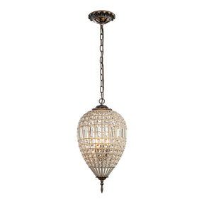 OpenBox 1-Light French Empire Handcrafted Crystal Chandelier Antique Bronze Finish Dimmable Vintage Pendant Light