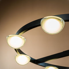 8-Light Modern Contemporary Circle Integrated Led Chandelier With Frosted Acrylic Shade