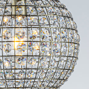 OpenBox 1-Light 12" Retro Antique Gold Crystal Globe Chandelier With Crystal Accents