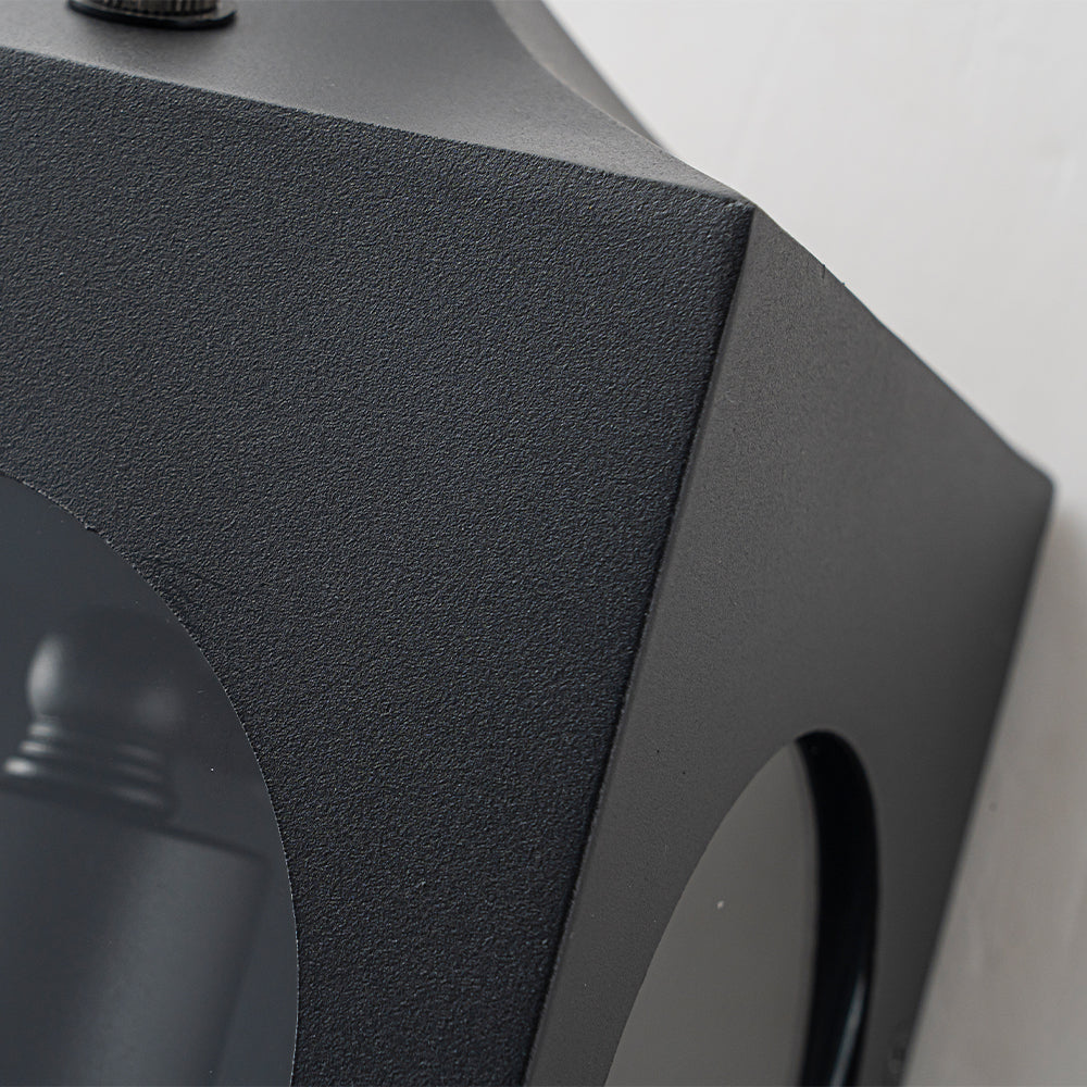 H16" 1-Light Unique/Statement Dusk to Dawn Outdoor Wall Light with Clear Glass Farmhouse Black Exterior Wall Sconce with Open Bottom Waterproof Porch Light Fixture for Garage