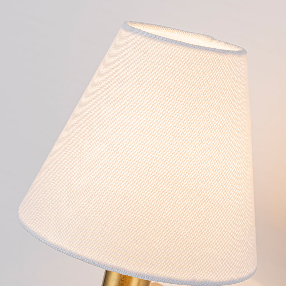1-Light Warm Brass Classic Wall Sconce With Fabric Shade Dimmable Contemporary Bath Sconce For Hallway Bathroom Bedroom