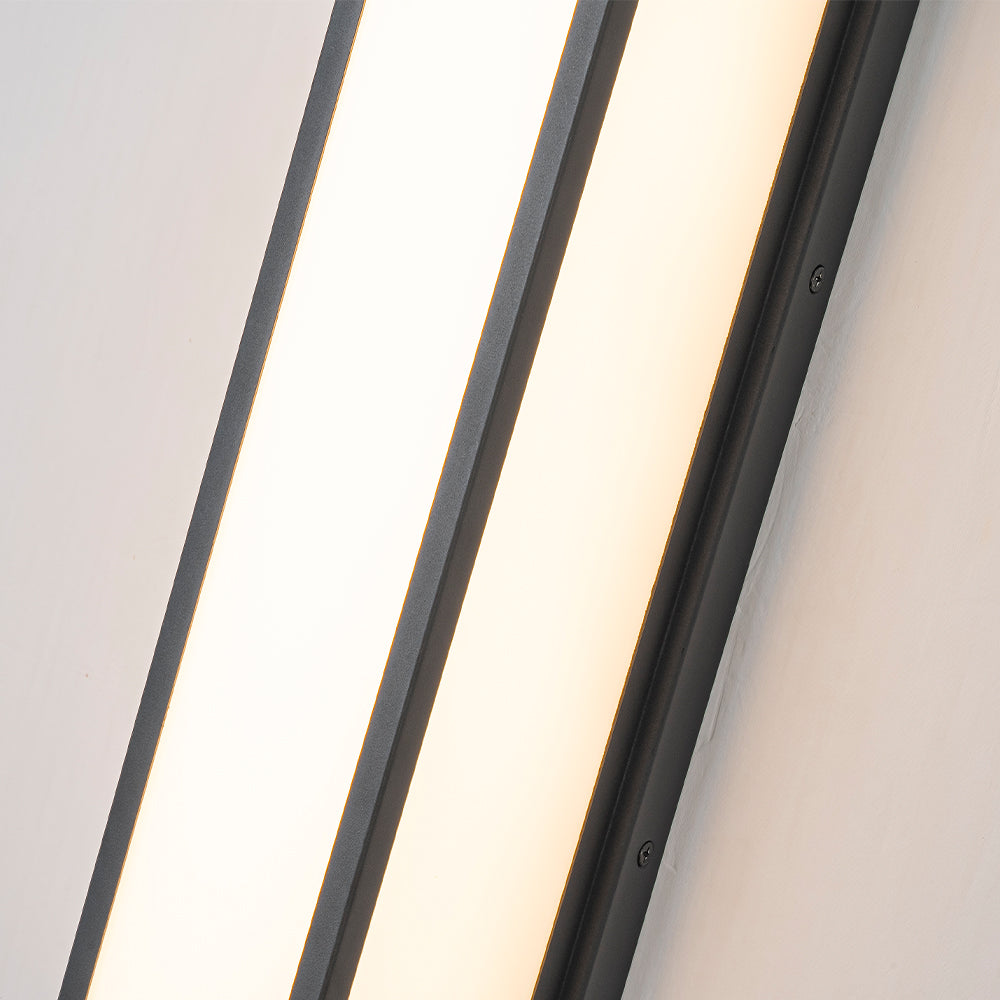 H20" Modern Craftsman Style Exterior Wall Sconce in Black with Frosted Acrylic Shade 24W Integrated LED Outdoor Wall Light with Dusk to Dawn Sensor for Garage Patio