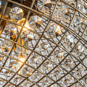 25'' Wide 6-Light Retro French Crystal Drum Chandelier in Antique Bronze With Vintage Patina Dimmable for Dining Room or Bedroom