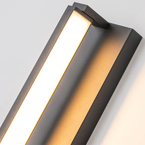 H20" Modern Motion Sensor Outdoor Wall Light 23W Integrated LED Wall Sconce in Matte Black Iron Large Exterior Light Fixture for Porch Garage Patio