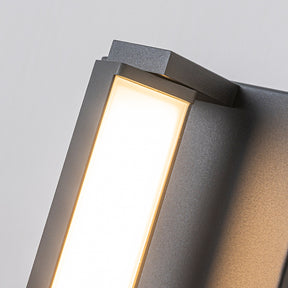 H15" Modern Motion Sensor Outdoor Wall Light 23W Integrated LED Wall Sconce Matte Black Iron Exterior Light Fixture for Porch Garage Patio