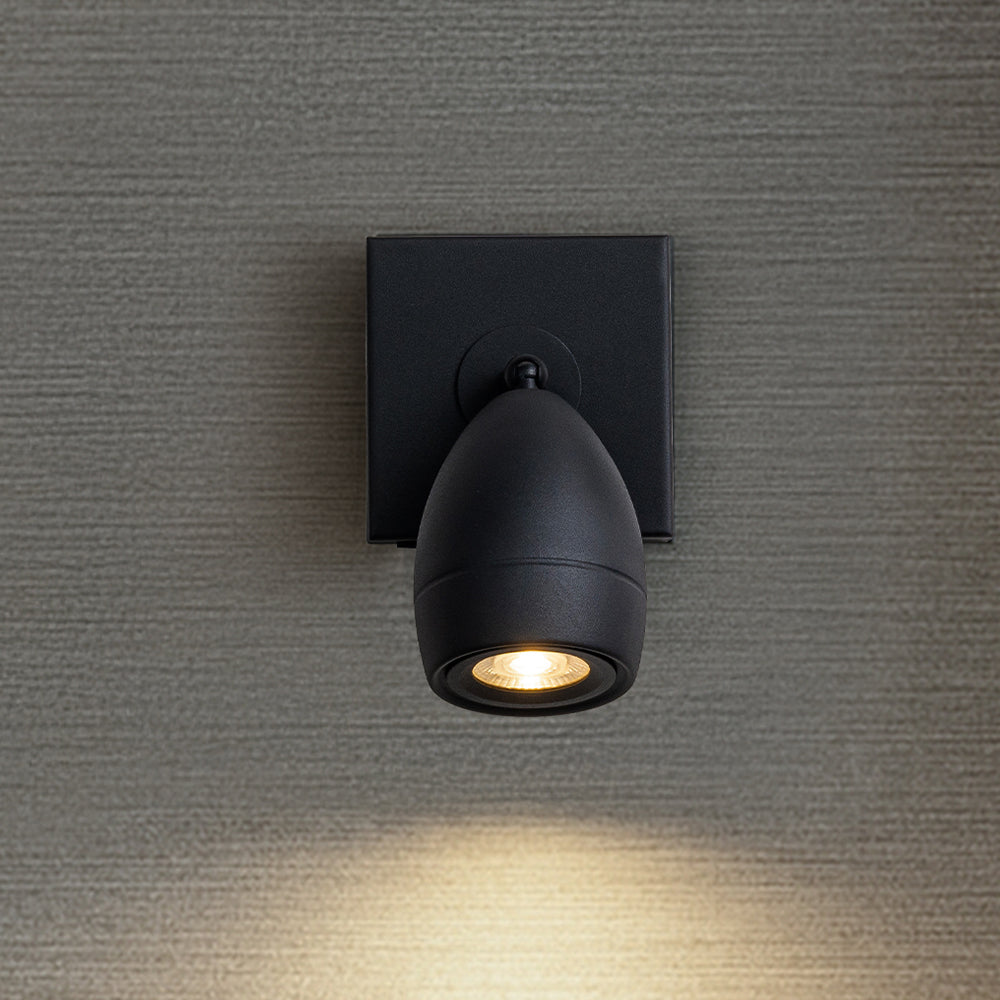 Modern Black Cordless Wall Sconce USB-C Rechargeable LED Spotlight with Touch & Remote Control, Adjustable and Stepless Dimmable Accent Light