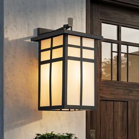 3-Light H18 in Large Modern Farmhouse Black Outdoor Wall Lantern With Frosted Glass Exterior Wall Light for Garage Entryway Porch