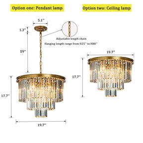 OpenBox 20 in. 10-Light Modern Unique Tiered Crystal Chandelier in Matte Gold