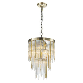 14'' Modern Glam 7-Light Antique Bronze Waterfall Chandelier Adjustable Ceiling Pendant for Bedroom, Dining Room or Foyer