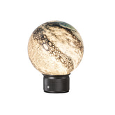 Hand-Blown Cosmic Blue Glass Globe Cordless Rechargeable Table Lamp with Flicker-Free LED 3-Level Dimmable and Long-Lasting Battery Bedside Lamp
