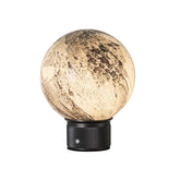 Hand-Blown Smoky Grey Glass Globe Cordless Rechargeable Table Lamp with Flicker-Free LED 3-Level Dimmable and Long-Lasting Battery Bedside Lamp