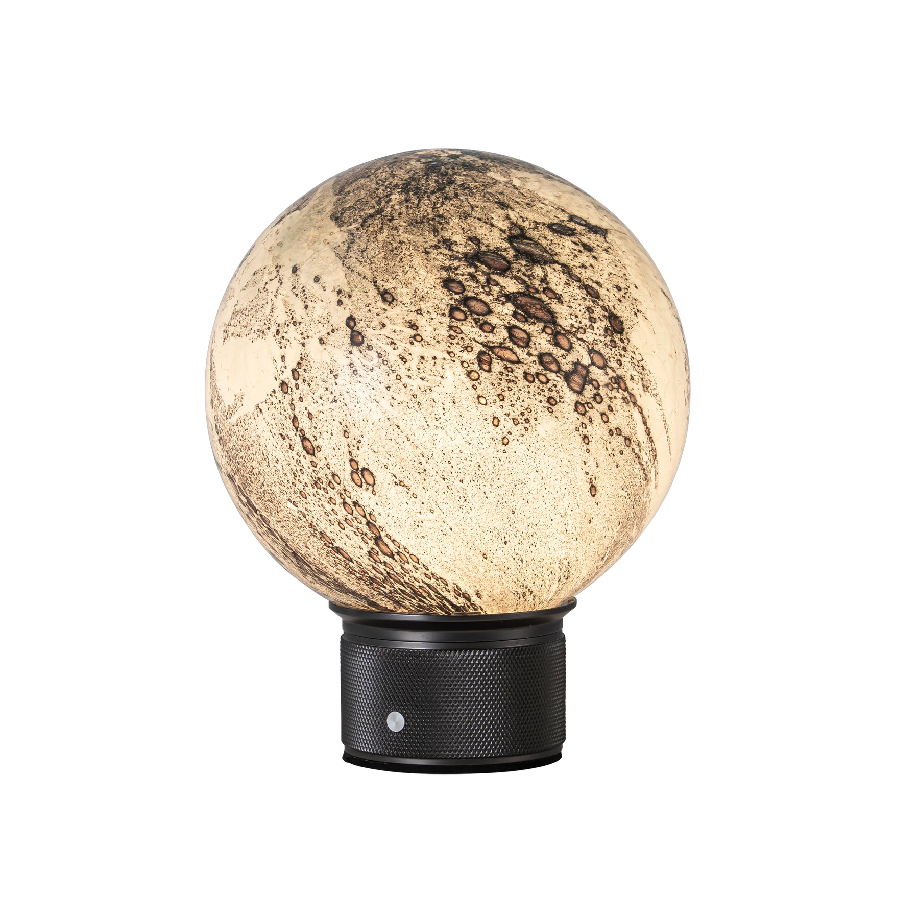 Hand-Blown Smoky Grey Glass Globe Cordless Rechargeable Table Lamp with Flicker-Free LED 3-Level Dimmable and Long-Lasting Battery Bedside Lamp