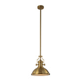 Industrial Antique Brass Dome Pendant Light for Kitchen Island