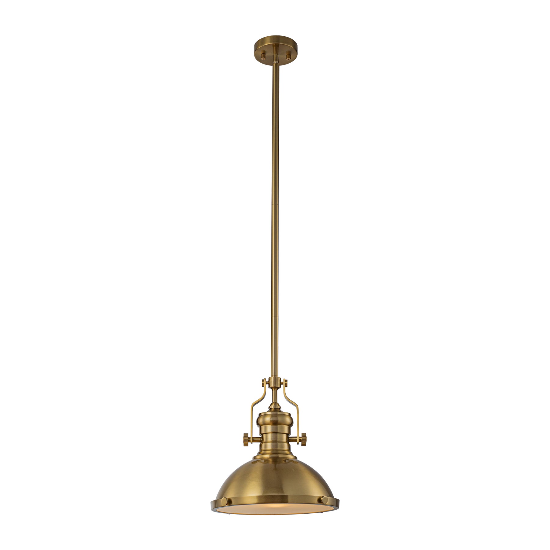 Industrial Antique Brass Dome Pendant Light for Kitchen Island
