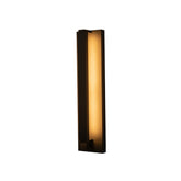H20" Modern Motion Sensor Outdoor Wall Light 23W Integrated LED Wall Sconce in Matte Black Iron Large Exterior Light Fixture for Porch Garage Patio