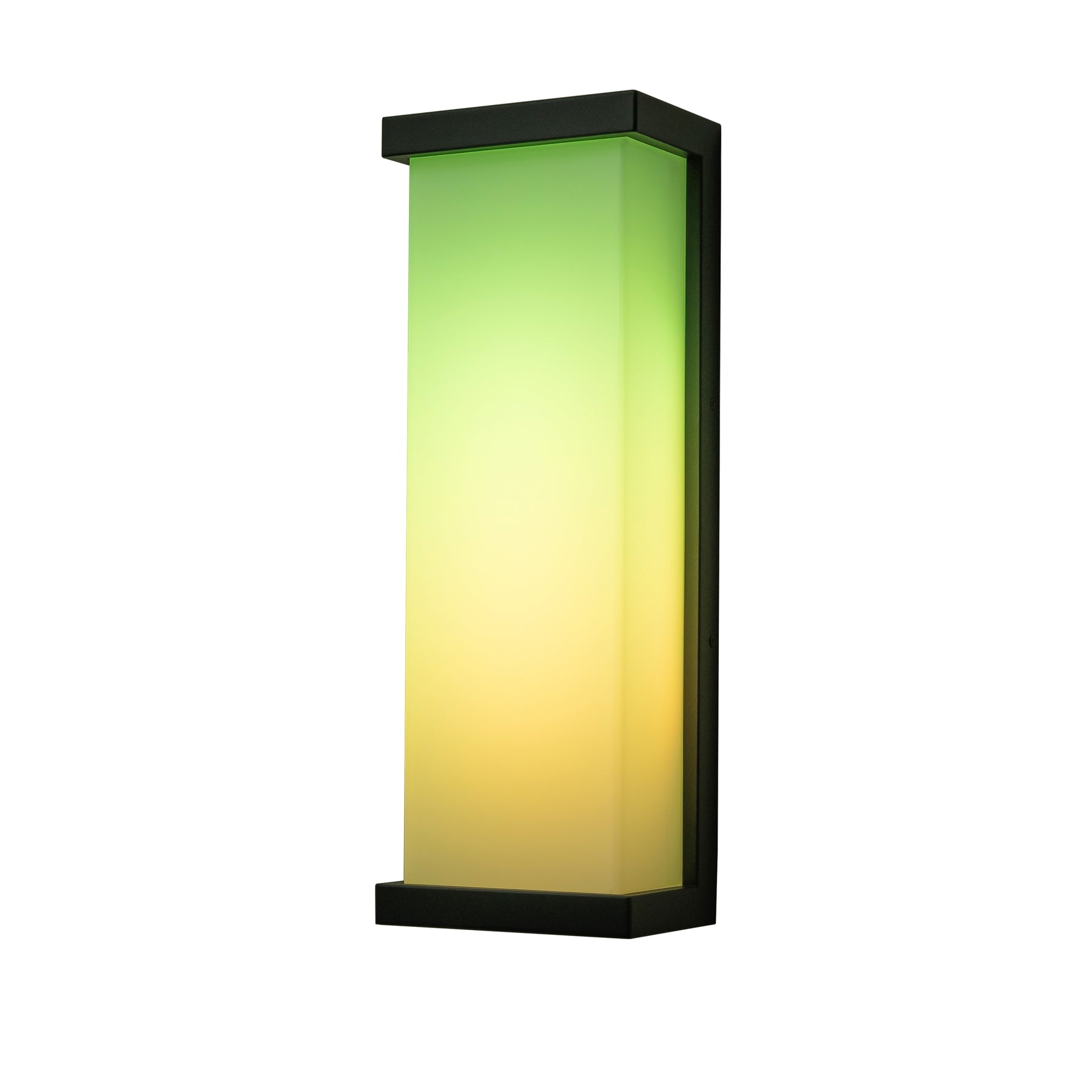 H20" Smart RGB Outdoor Wall Light Modern Large Integrated LED Wall Sconce with Remote and App Control Weather-Resistant Cast Iron Exterior Light Fixture for Porch Garage Garden