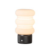 Opal Glass Cordless Rechargeable Table Lamp 3-Level Dimmable Flicker-Free LED Bedside Nightstand Lamp with Long-Lasting Battery for Bedroom
