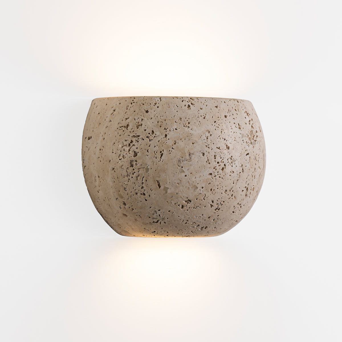 6.7" Organic Modern Natural Travertine Sculptural Integrated LED Up & Down Wall Sconce